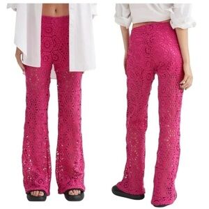 H&M Straight Leg Crocheted-look Cotton Pink Women’s XL